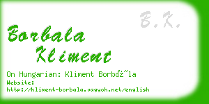 borbala kliment business card
